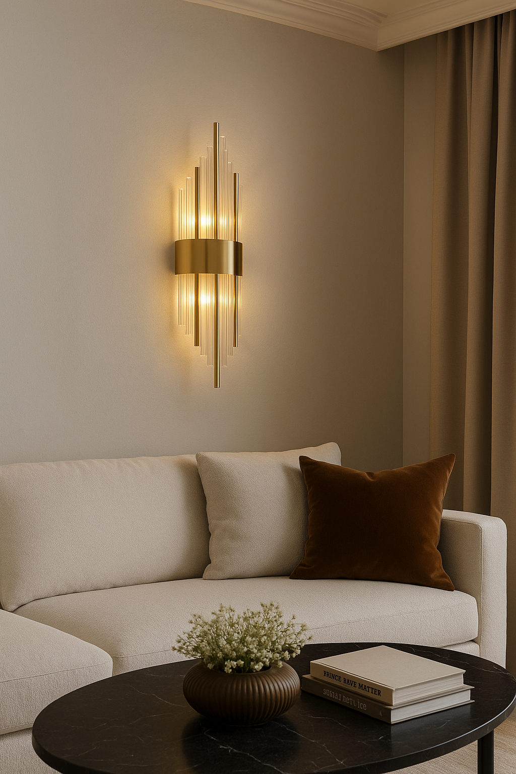 ROYAL CRYSTAL GULD VÄGGLAMPA V2
