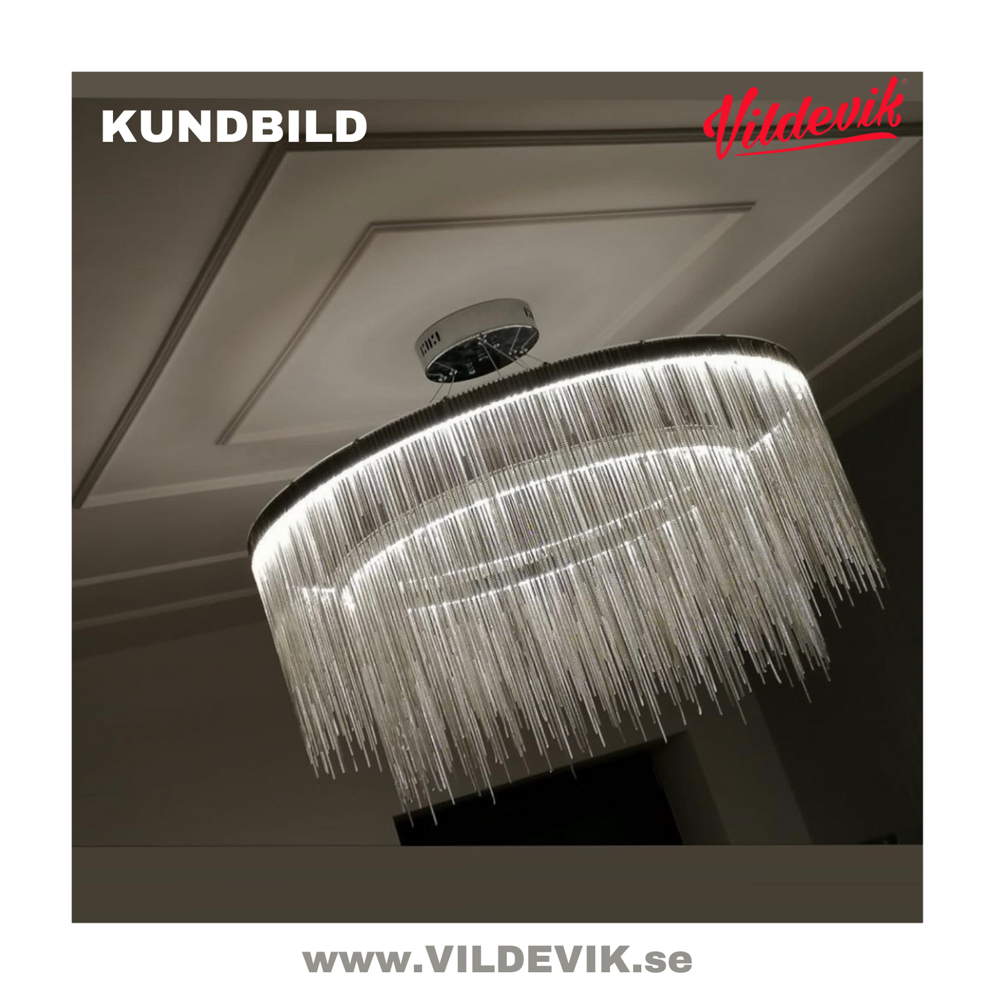 FONTANNA Silver krom Pendellampa 80+60CM