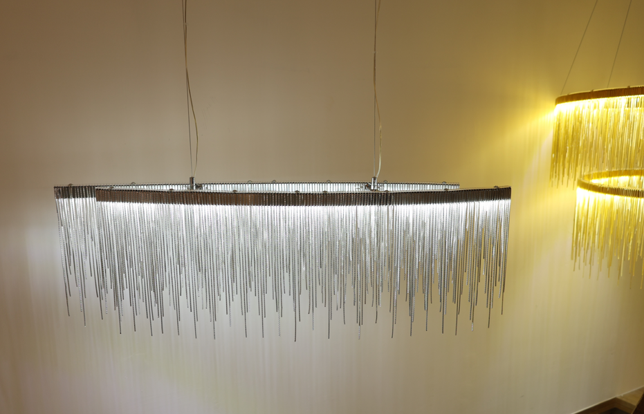 FONTANNA Silver krom Pendellampa 100CM