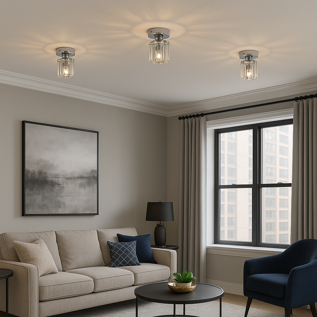 TAKLAMPA RUND SILVER KROM 18CM