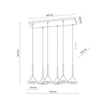 CONO SVART Pendellampa 6 Ø62cm