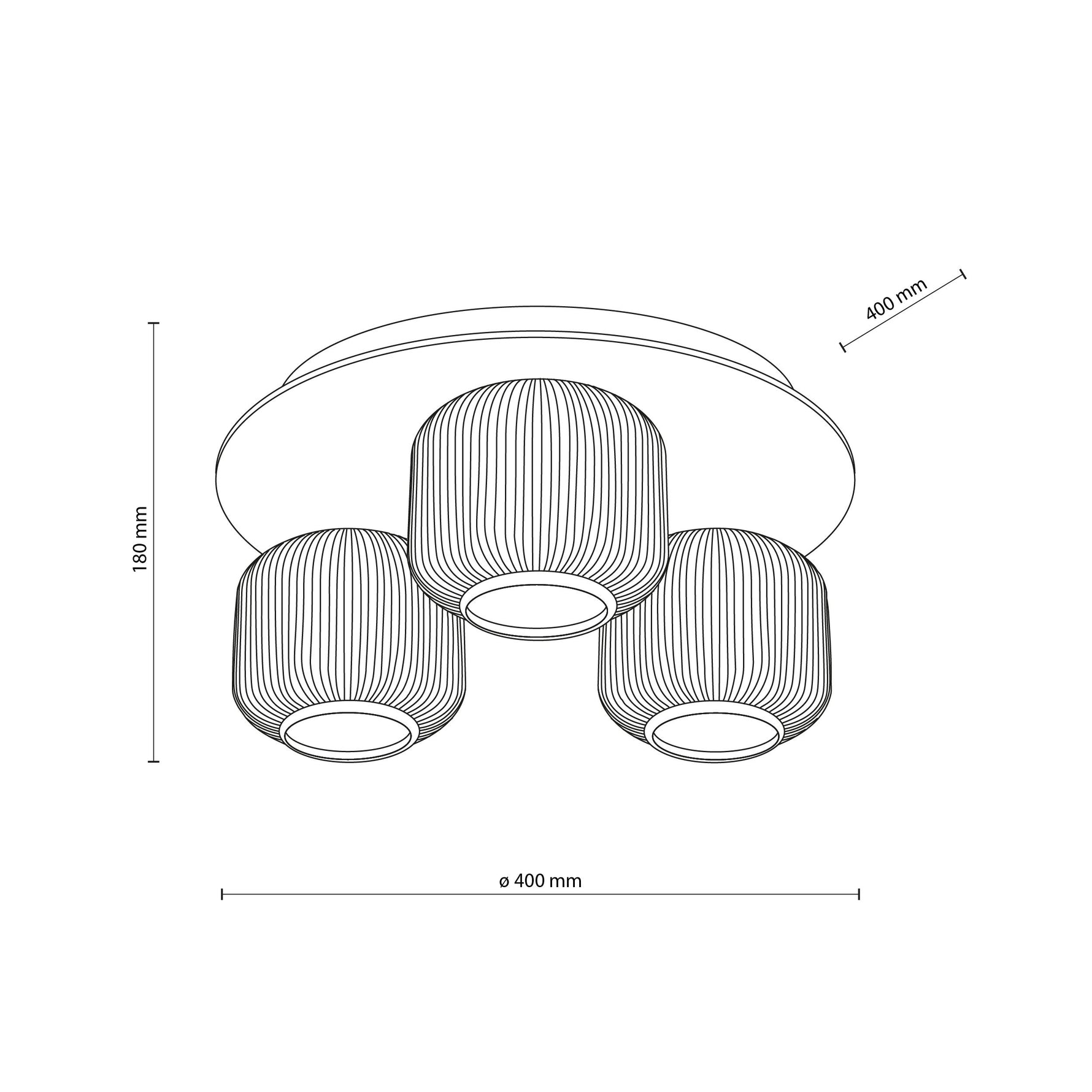 SALVIA BRUN Taklampa Ø40cm