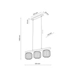 SALVIA BRUN HÄNGLAMPA 3 Ø65cm