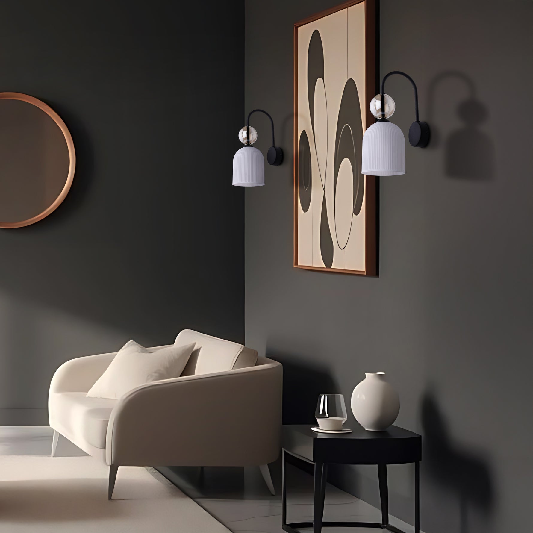 SOPHIA Vit Vägglampa 1×E14