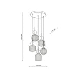 SOPHIA Vit Pendellampa lampa 5×E14