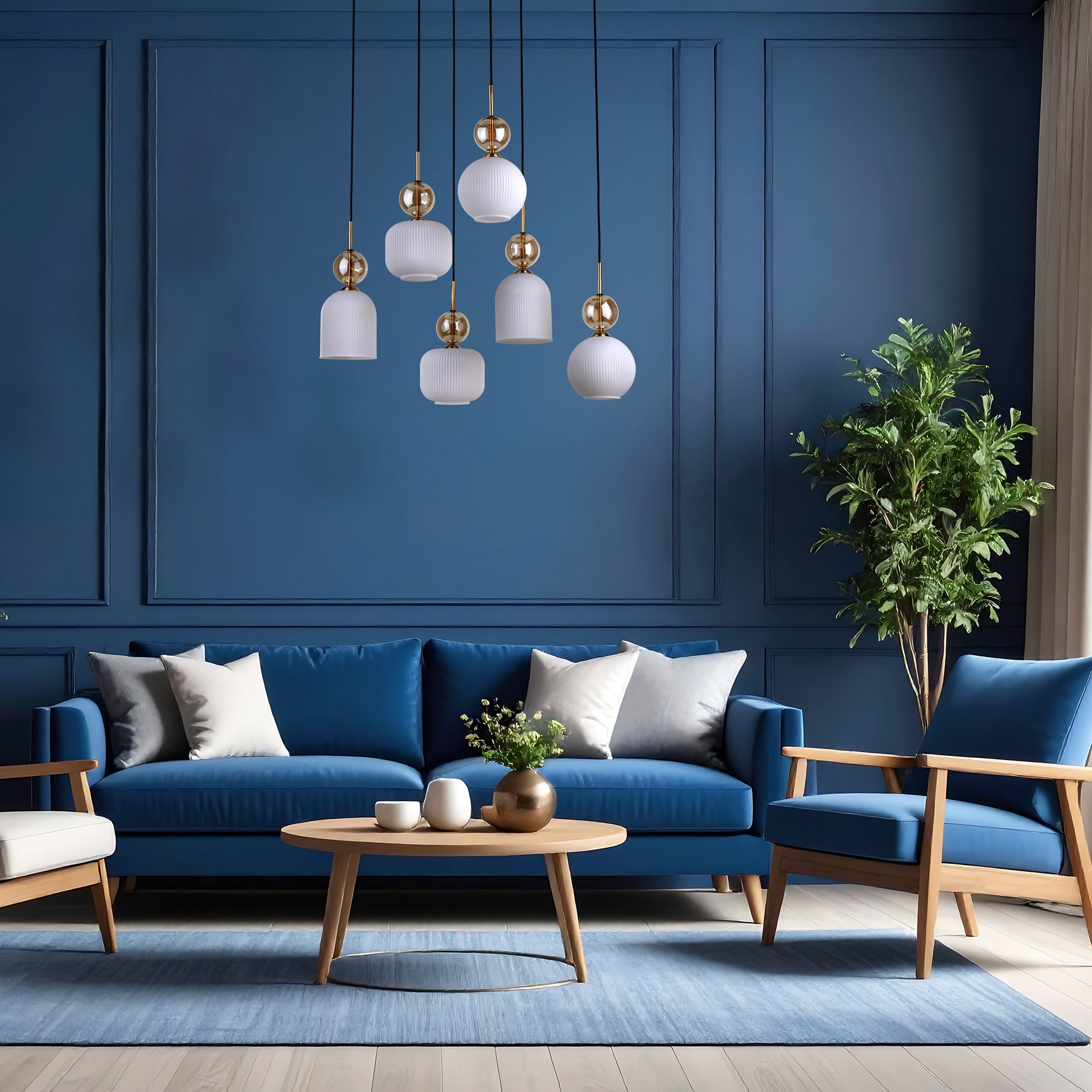 SOPHIA Vit Pendellampa lampa 6×E14