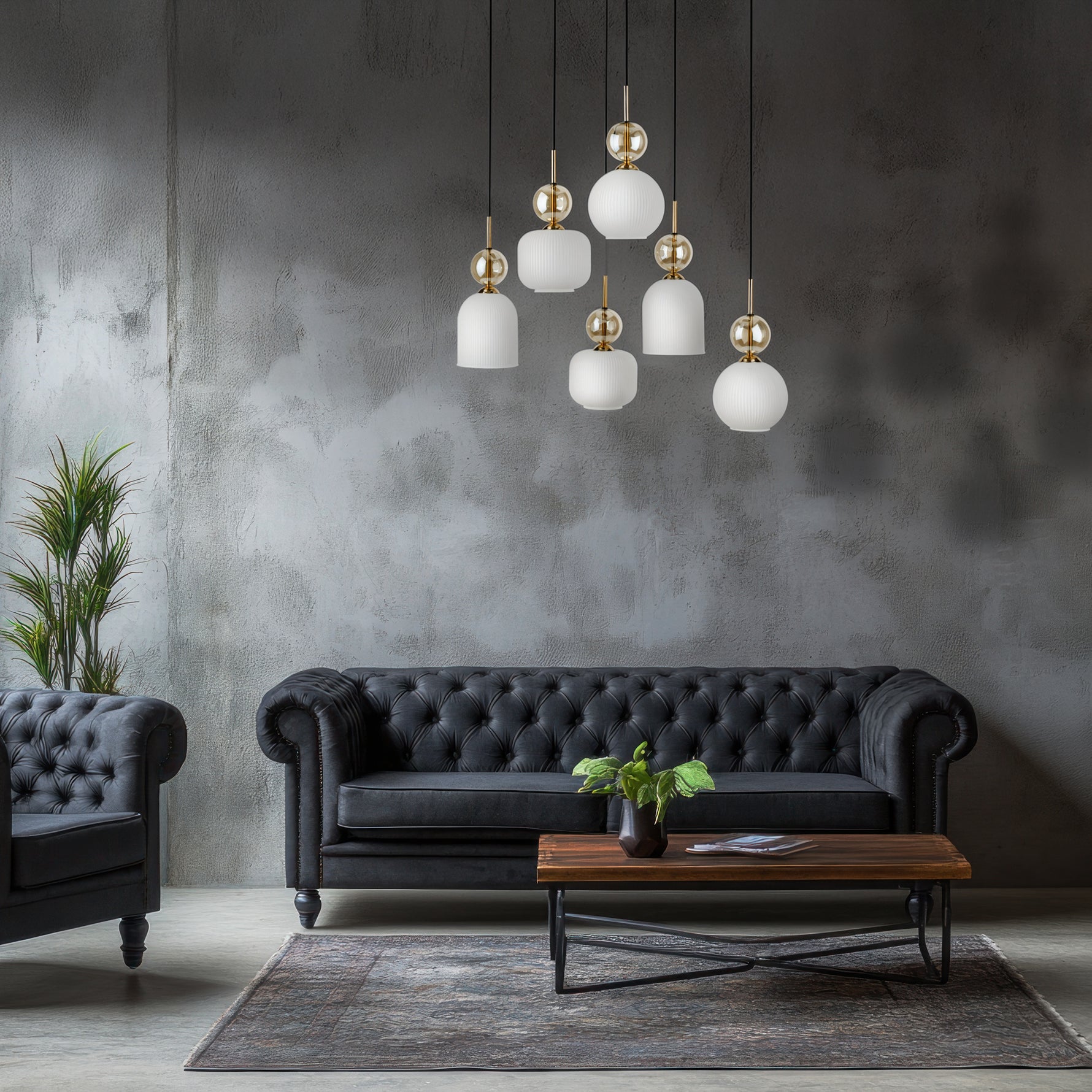 SOPHIA Vit Pendellampa lampa 6×E14