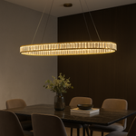 RING OVAL 100cm Guld Pendellampa