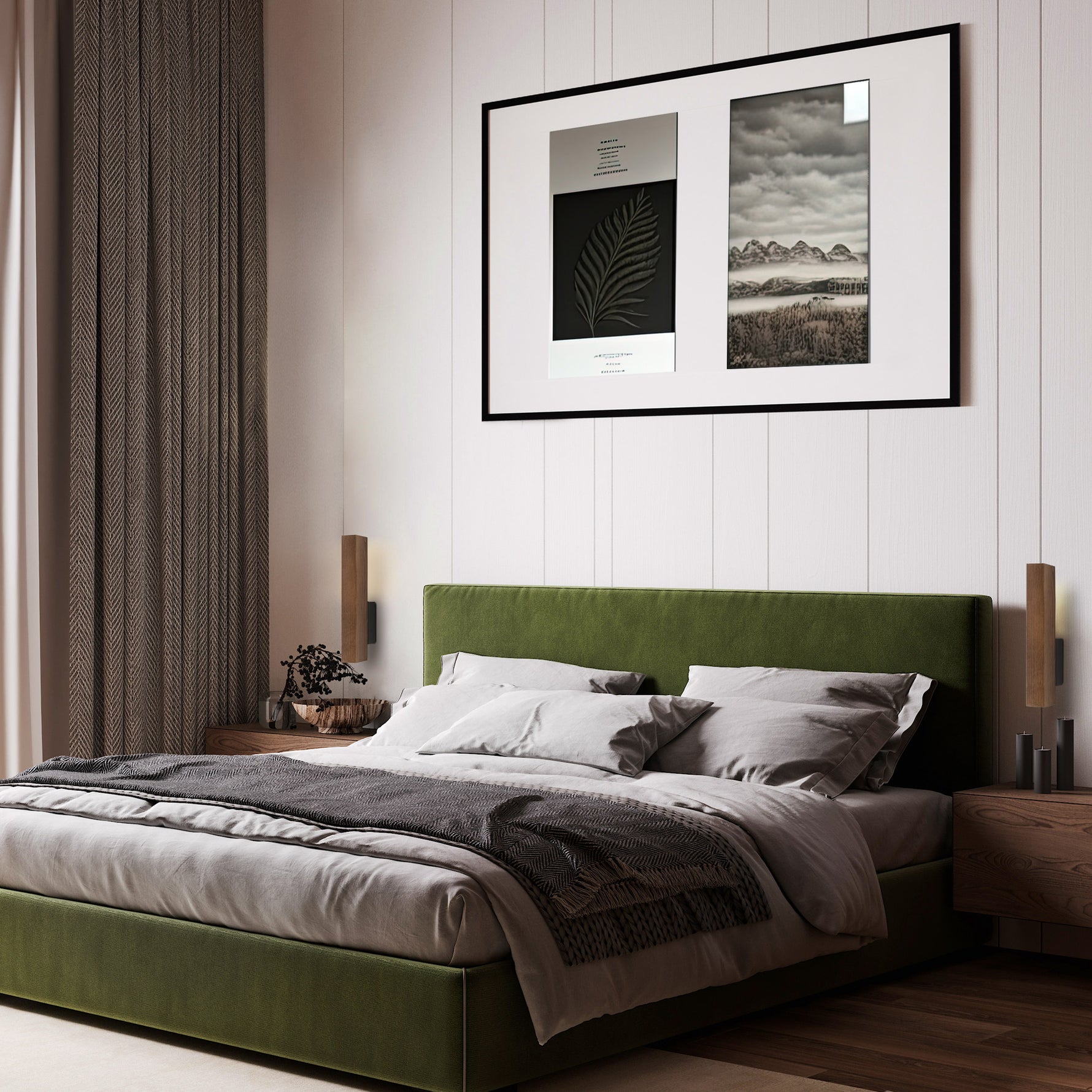 TEO LED Valnötsvägglampa