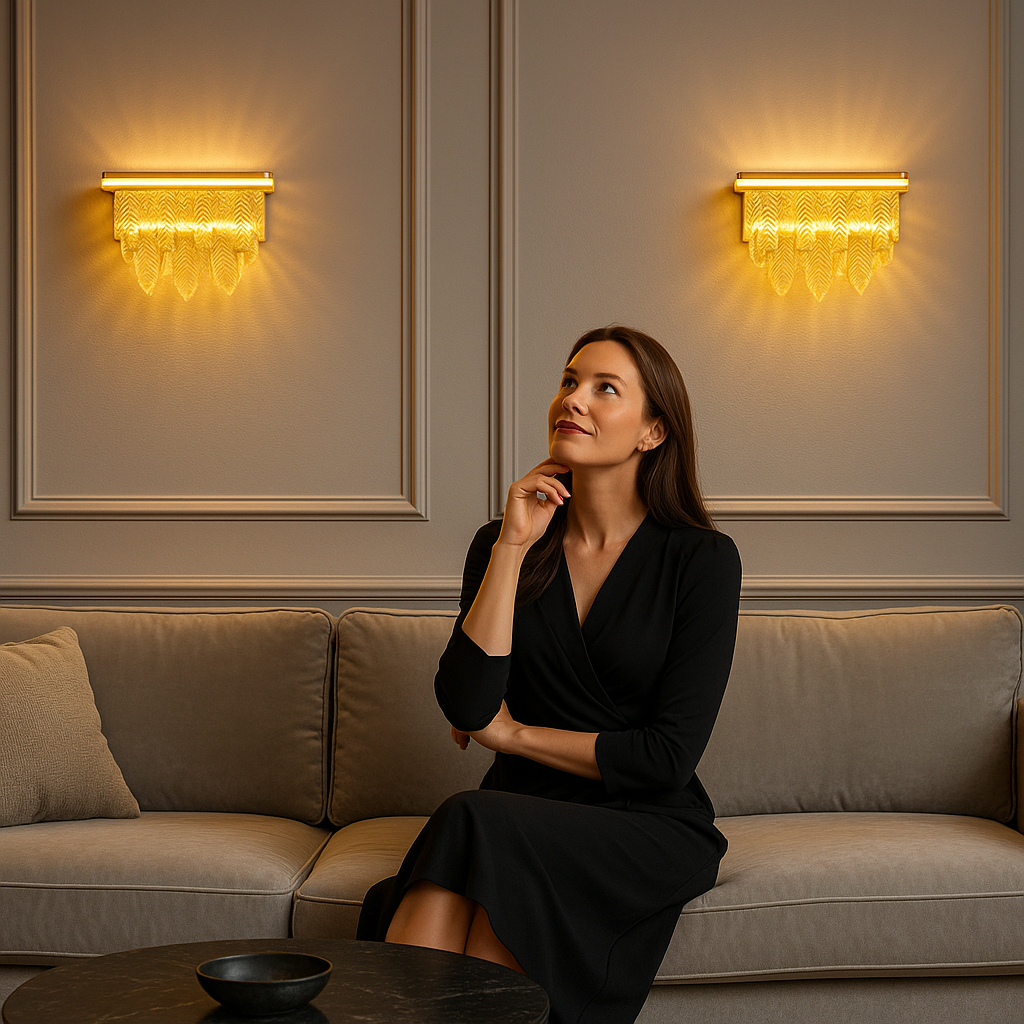 ORGANIC VÄGGLAMPA GULD