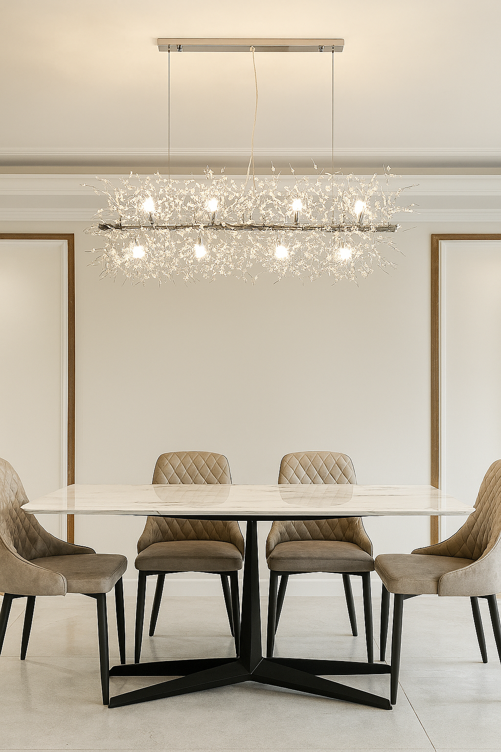 STARDUST Silver krom Pendellampa 90CM