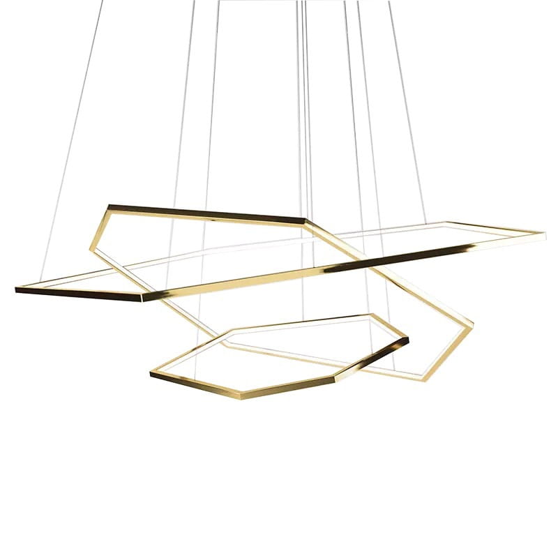 GEOMETRIC Rostfri guld Pendellampa 100cm+80cm+60cm