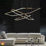 GEOMETRIC Rostfri guld Pendellampa 100cm+80cm+60cm