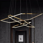 GEOMETRIC Rostfri guld Pendellampa 100cm+80cm+60cm