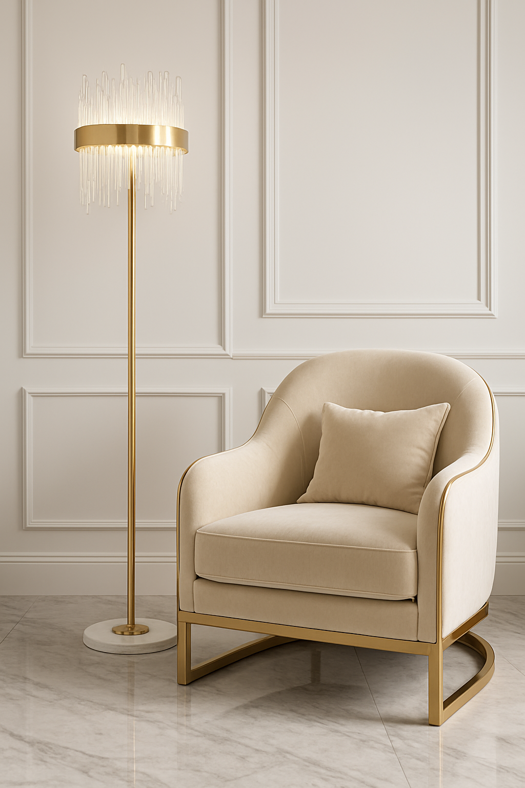 ROYAL CRYSTAL GULD GOLVLAMPA