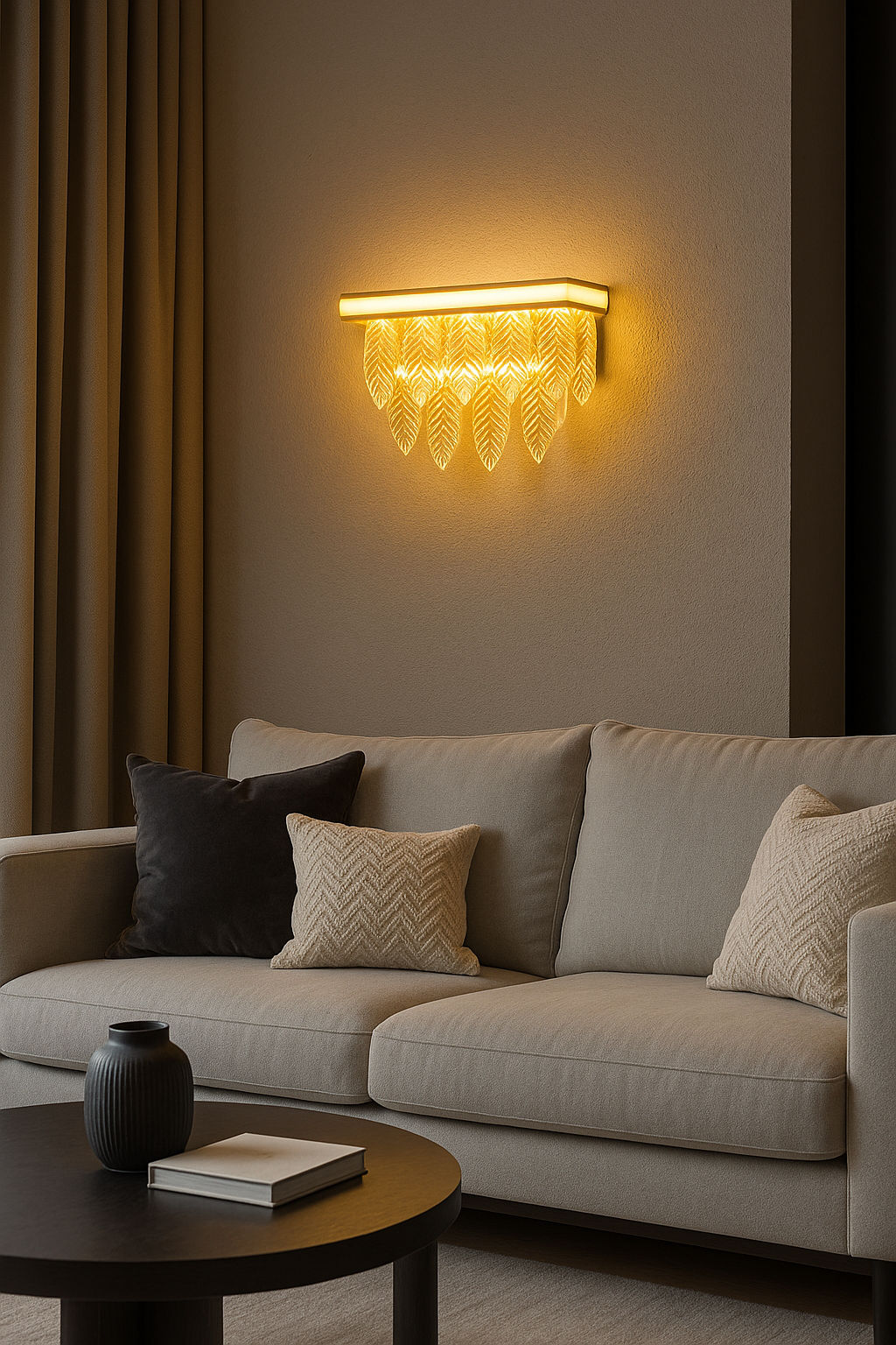 ORGANIC VÄGGLAMPA GULD