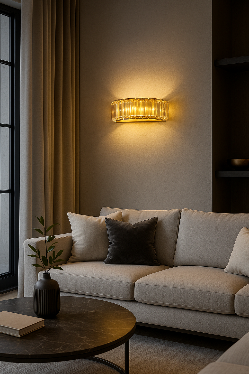 RING VÄGGLAMPA GULD