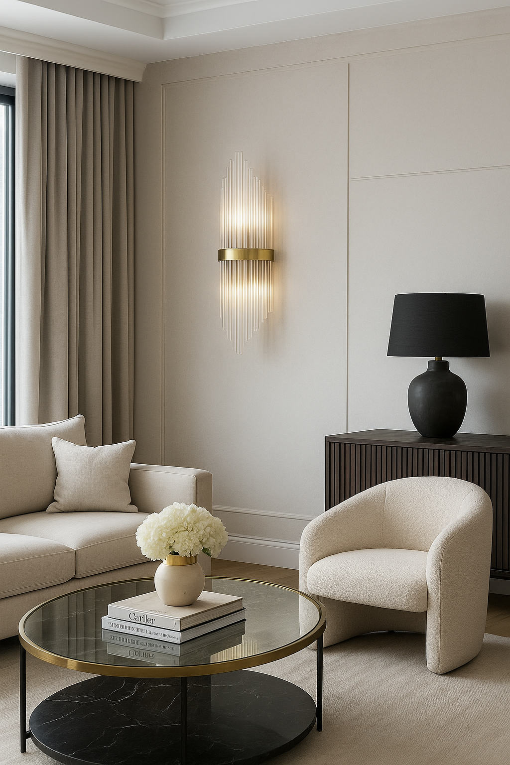 ROYAL CRYSTAL GULD VÄGGLAMPA