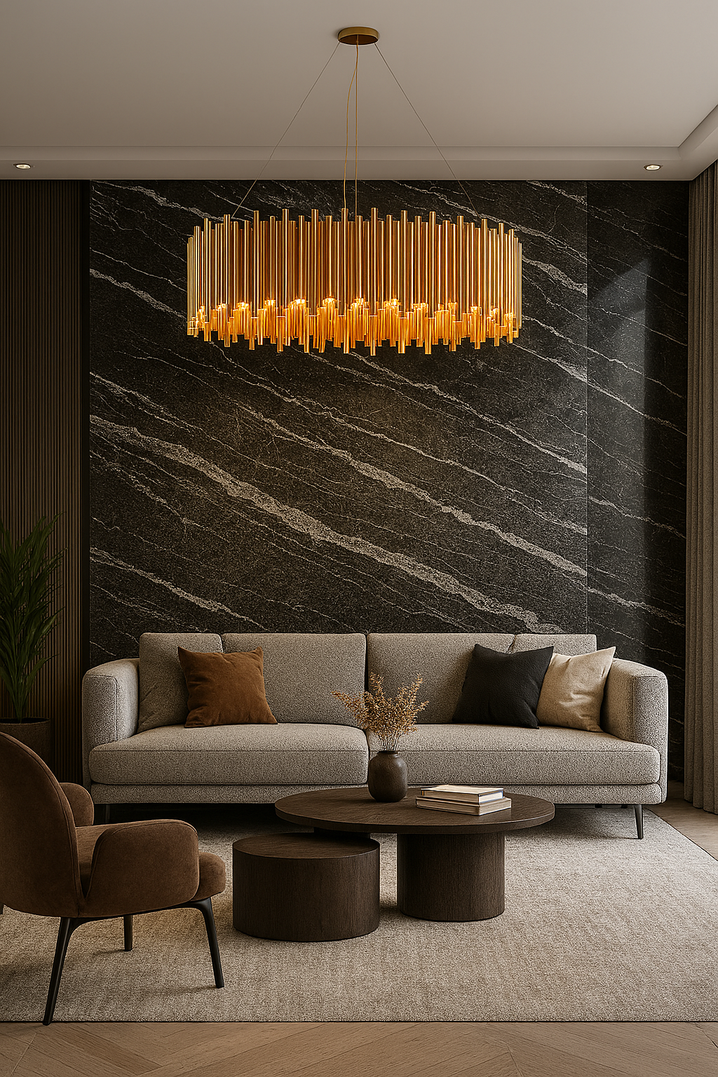 MUNSPEL GULD HARMONY PENDELLAMPA 60CM