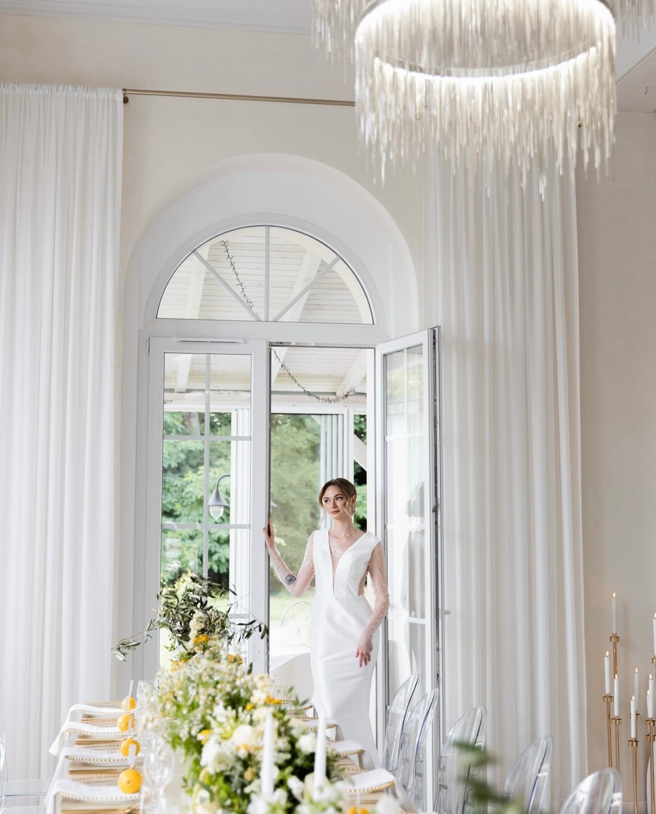 FONTANNA Silver krom Pendellampa 80+60CM