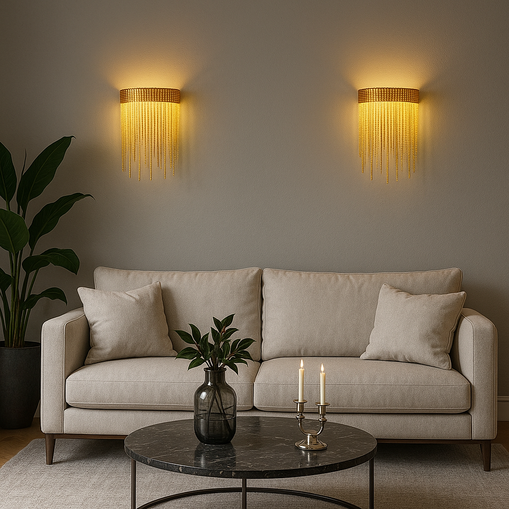 FONTANNA VÄGGLAMPA GULD