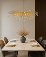 AQUA DROPS GULD OVAL Pendellampa 150CM