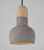 Betonghänglampa OLO med trädetaljer Ø 21 cm