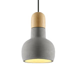 Betonghänglampa OLO med trädetaljer Ø 21 cm