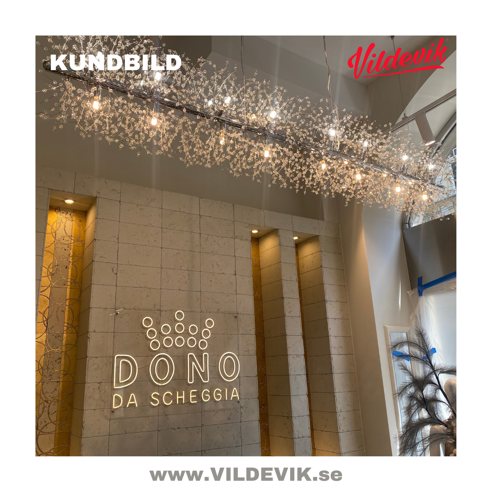 STARDUST Silver krom Pendellampa 90CM