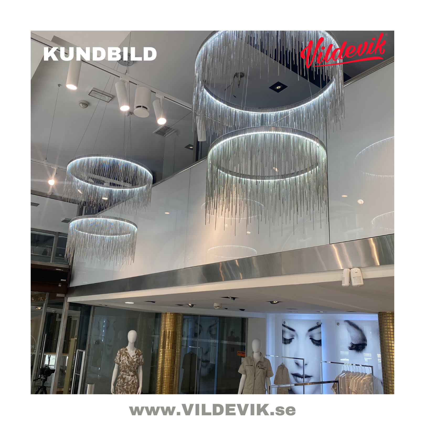 FONTANNA Silver krom Pendellampa 80+60CM