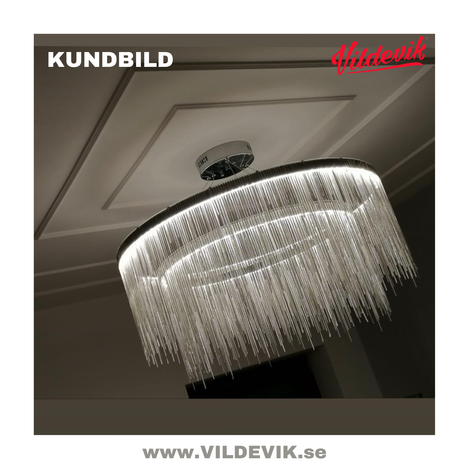 FONTANNA Silver krom Pendellampa 80+60CM