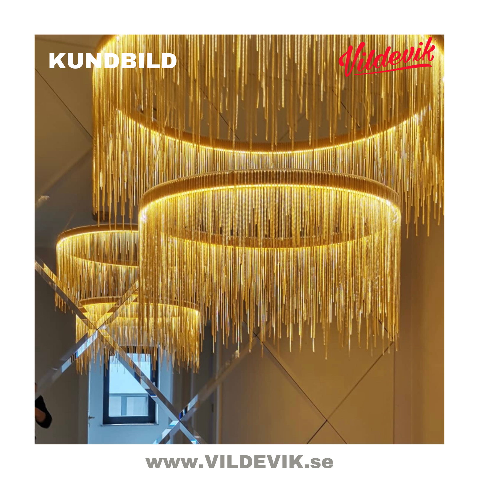 FONTANNA GULD Pendellampa 80+60CM