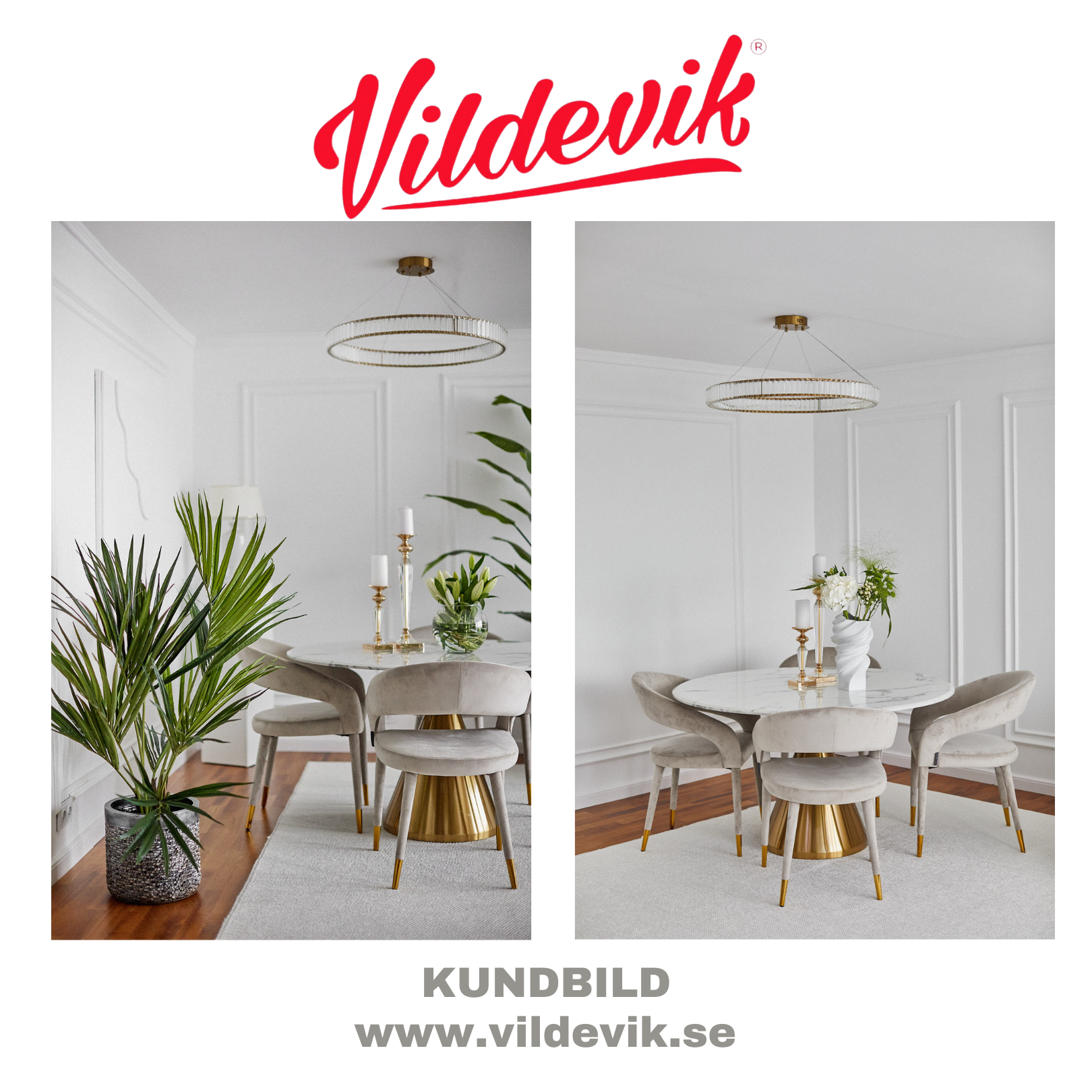 RING 60cm Guld Pendellampa