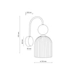 SOPHIA Grön Vägglampa 1×E14