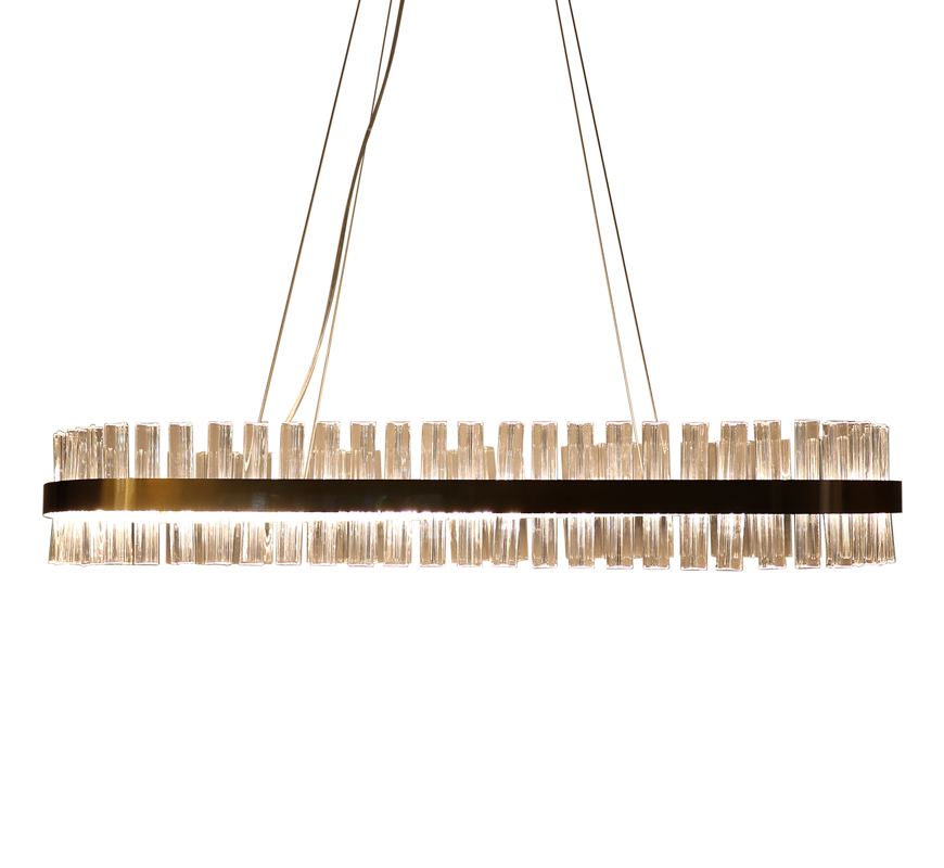 MONAKO OVAL Guld 100cm Pendellampa