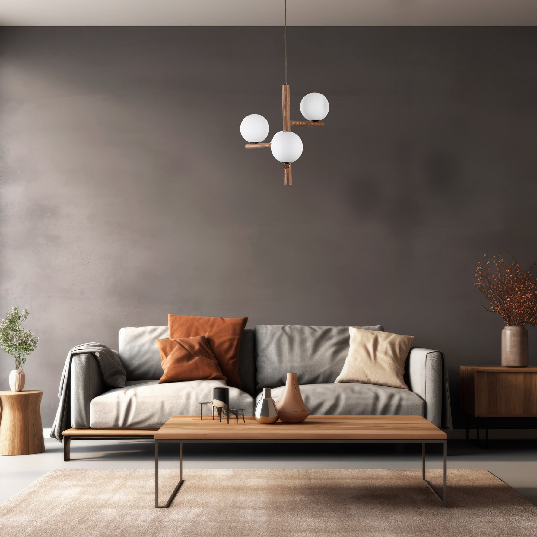 ESTER Trä Valnöt Taklampa 3