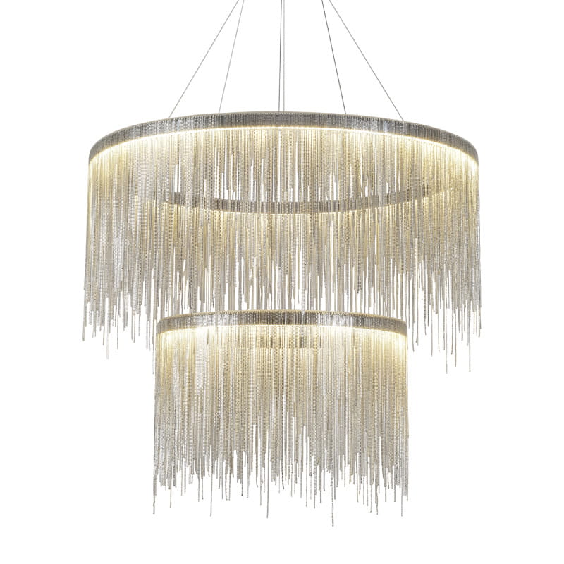 FONTANNA Silver krom Pendellampa 80+60CM