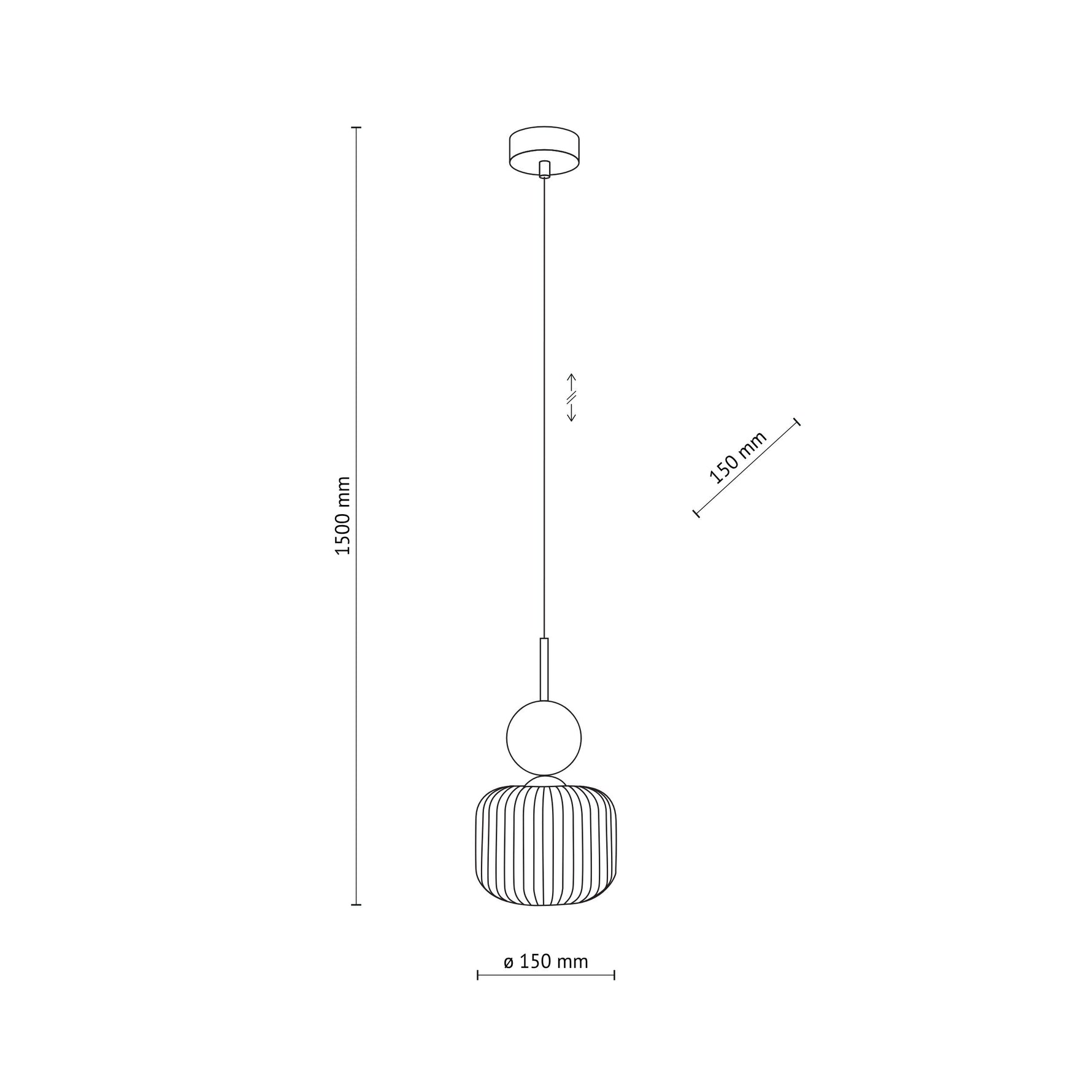 SOPHIA Grön Taklampa Rund 1×E14