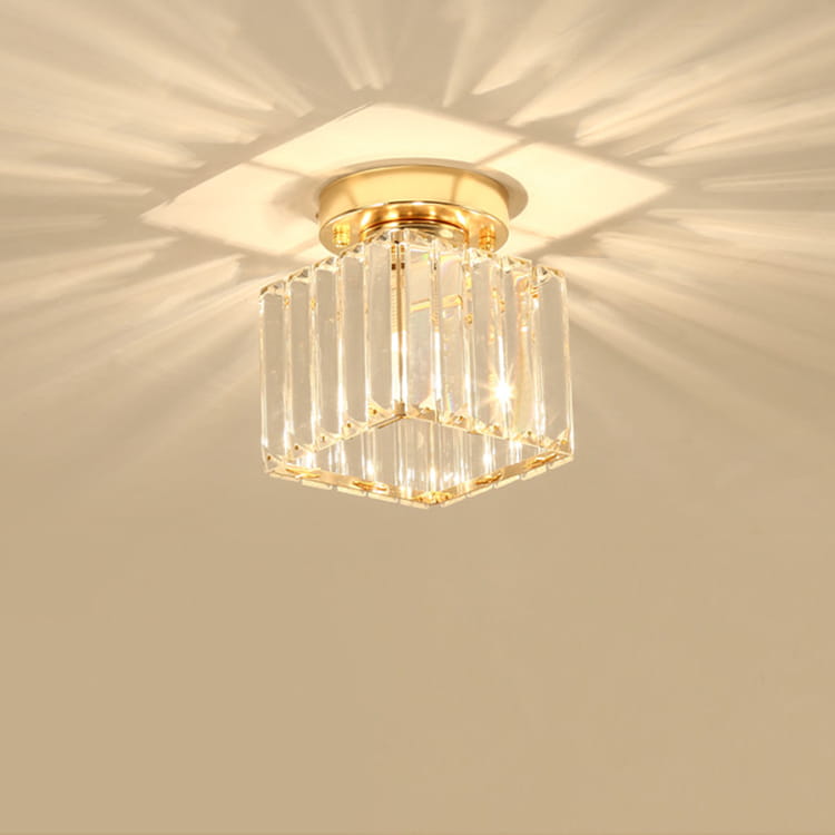 TAKLAMPA FYRKANTIG GULD 20X20CM