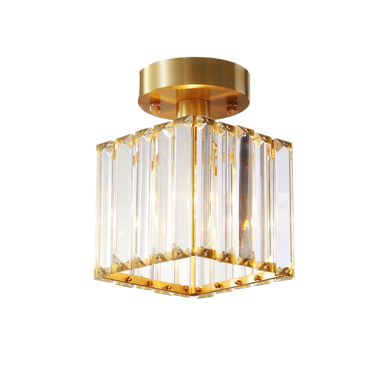 TAKLAMPA FYRKANTIG GULD 20X20CM