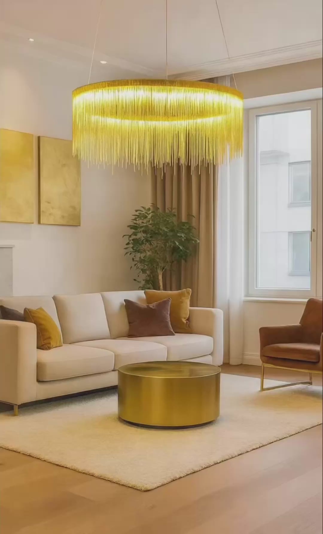 FONTANNA Guld Pendellampa 60CM