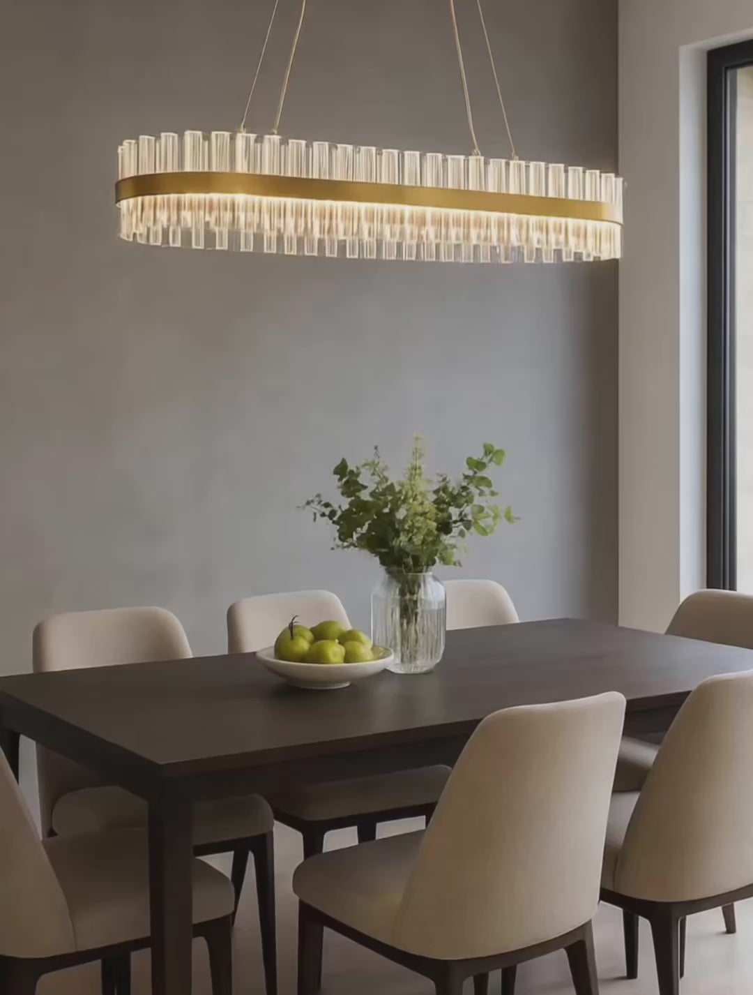 MONAKO OVAL Guld 100cm Pendellampa