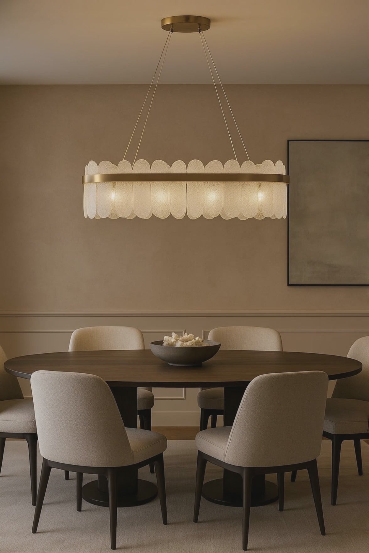 BARCELONA OVAL GULD 100cm Pendellampa